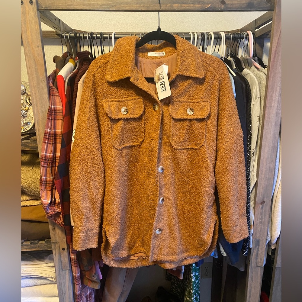New With Tags NWT 12th tribe Rusty Burnt Orange Brown Shacket